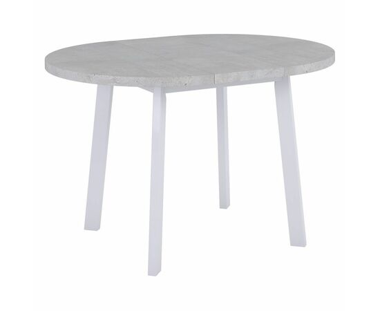Стол Next круглый раскладной 100-130x100x76,5см, Бетон Лайт, белый, изображение 3 | Интернет магазин мебели и декора LifeDekor
