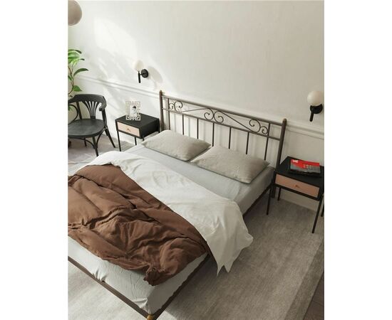 Кровать Франческа без изножья (140х200/ноги металл/цвет Коричневый бархат), изображение 2 | Интернет магазин мебели и декора LifeDekor