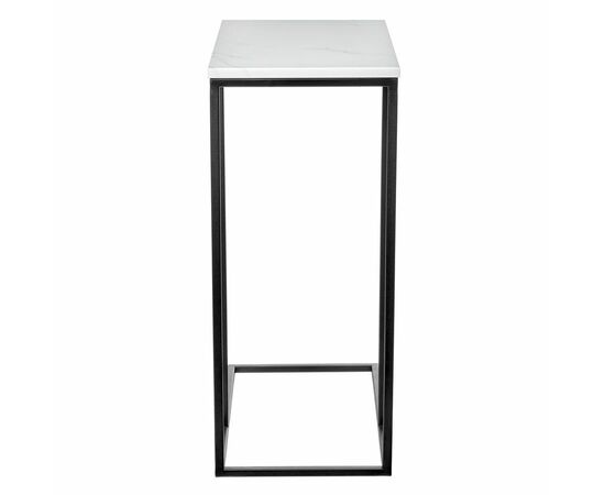 Придиванный столик Loft 50x30см, белый мрамор, чёрные ножки, изображение 4 | Интернет магазин мебели и декора LifeDekor