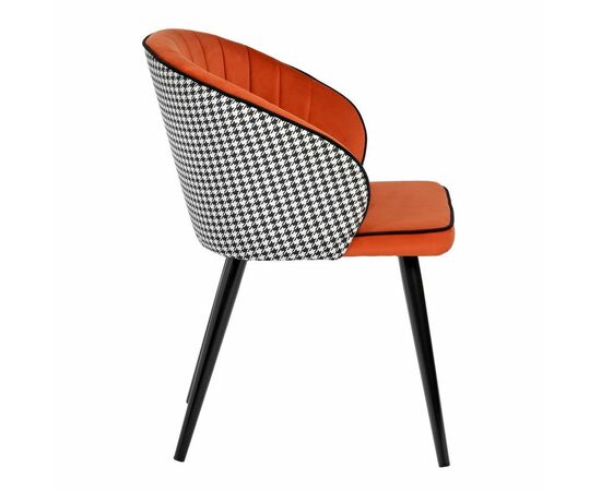 Стул Paola оранжевый с жаккардом, изображение 3 | Интернет магазин мебели и декора LifeDekor
