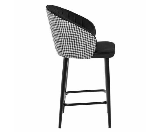 Стул полубарный Paola чёрный с жаккардом, изображение 3 | Интернет магазин мебели и декора LifeDekor