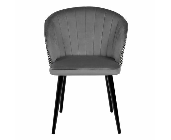 Стул Paola тёмно-серый с жаккардом, изображение 2 | Интернет магазин мебели и декора LifeDekor