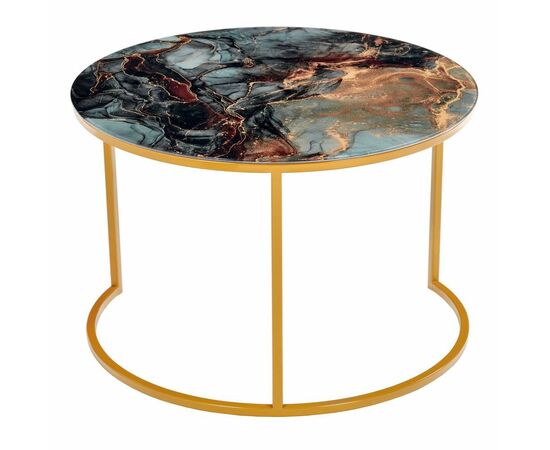 Набор кофейных столиков Tango космический с ножками матовое золото, 2шт, изображение 5 | Интернет магазин мебели и декора LifeDekor