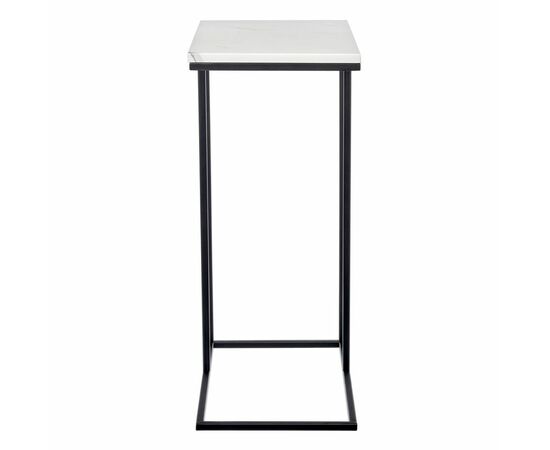 Придиванный столик Loft 50x30см, белый мрамор, чёрные ножки, изображение 2 | Интернет магазин мебели и декора LifeDekor