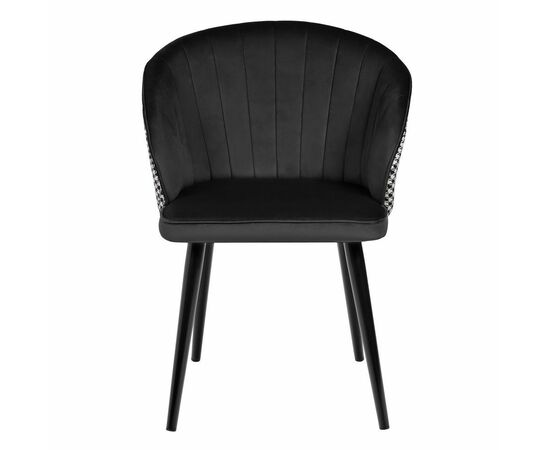 Стул Paola чёрный с жаккардом, изображение 2 | Интернет магазин мебели и декора LifeDekor