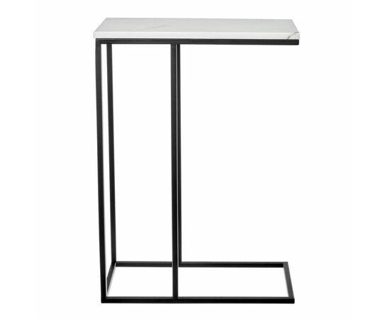 Придиванный столик Loft 50x30см, белый мрамор, чёрные ножки, изображение 3 | Интернет магазин мебели и декора LifeDekor