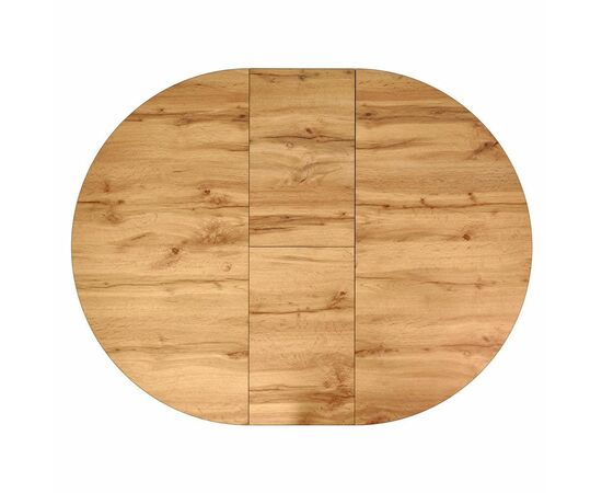 Стол Rudolf круглый раскладной 100-130x100x75см, Дуб Вотан, чёрный, изображение 10 | Интернет магазин мебели и декора LifeDekor