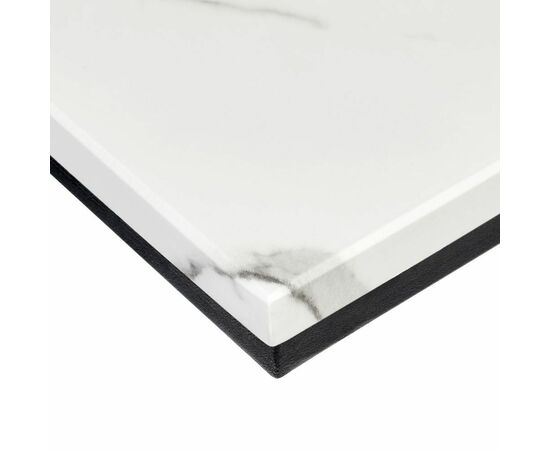 Придиванный столик Loft 50x30см, белый мрамор, чёрные ножки, изображение 5 | Интернет магазин мебели и декора LifeDekor