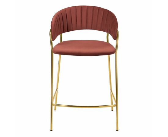 Стул полубарный Turin терракотовый, золотые ножки, изображение 2 | Интернет магазин мебели и декора LifeDekor