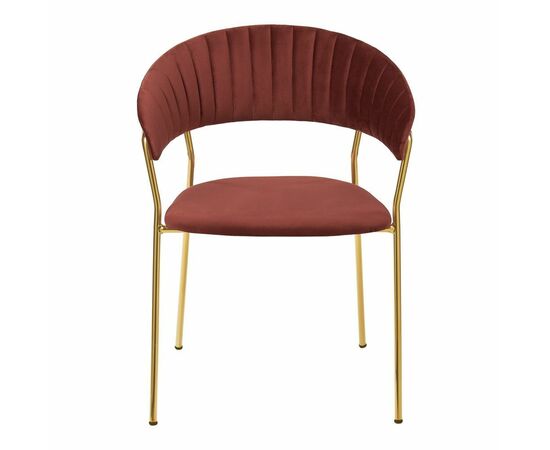 Стул Turin терракотовый с золотыми ножками, изображение 2 | Интернет магазин мебели и декора LifeDekor