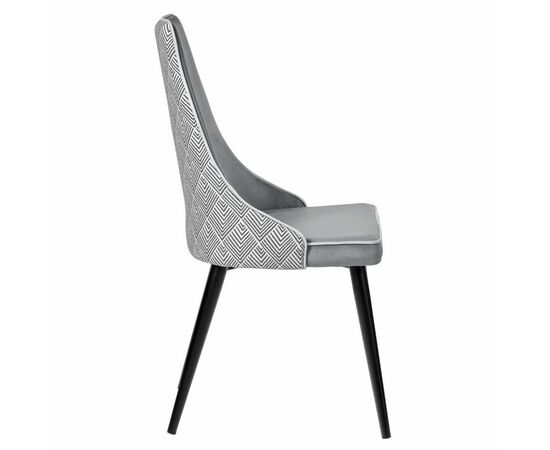 Стул Dave серый с жаккардом, изображение 3 | Интернет магазин мебели и декора LifeDekor
