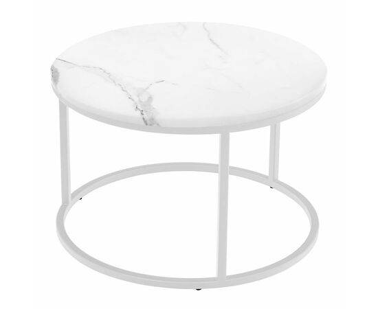 Набор кофейных столиков Tango белый мрамор с белыми ножками, 2шт, изображение 5 | Интернет магазин мебели и декора LifeDekor