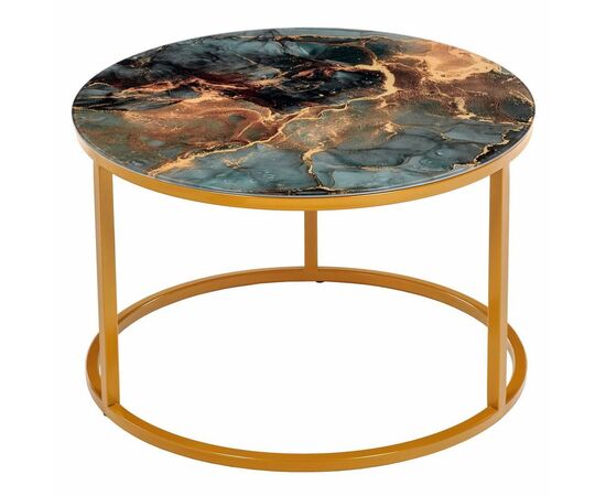 Набор кофейных столиков Tango космический с ножками матовое золото, 2шт, изображение 6 | Интернет магазин мебели и декора LifeDekor