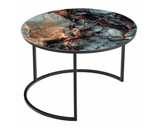 Набор кофейных столиков Tango космический с чёрными ножками, 2шт, изображение 4 | Интернет магазин мебели и декора LifeDekor