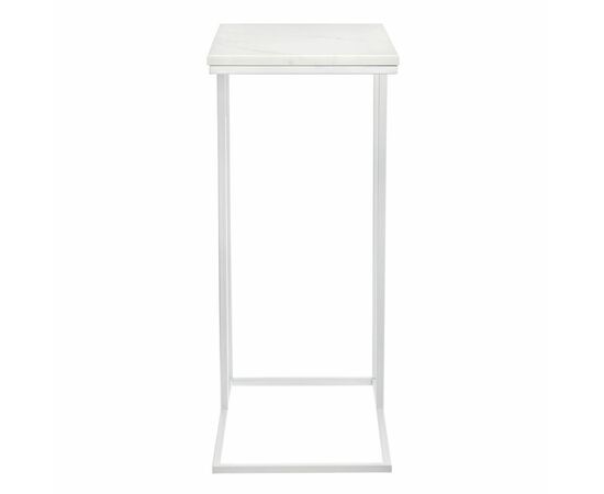 Придиванный столик Loft 50x30см, белый мрамор с белыми ножками, изображение 2 | Интернет магазин мебели и декора LifeDekor