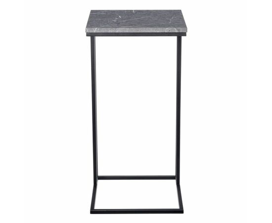 Придиванный столик Loft 35x35см, серый мрамор, чёрные ножки, изображение 2 | Интернет магазин мебели и декора LifeDekor