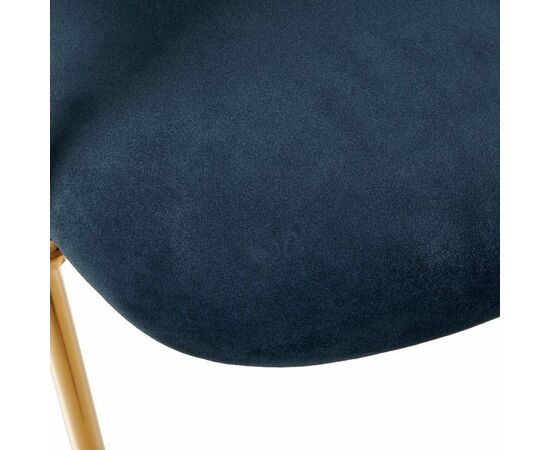 Стул полубарный Turin синий с золотыми ножками, изображение 6 | Интернет магазин мебели и декора LifeDekor