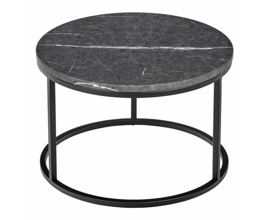 Набор кофейных столиков Tango серый мрамор с чёрными ножками, 2шт, изображение 5 | Интернет магазин мебели и декора LifeDekor