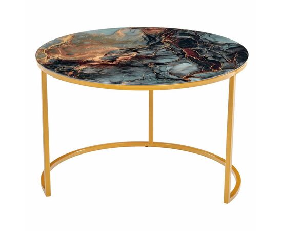 Набор кофейных столиков Tango космический с ножками матовое золото, 2шт, изображение 4 | Интернет магазин мебели и декора LifeDekor