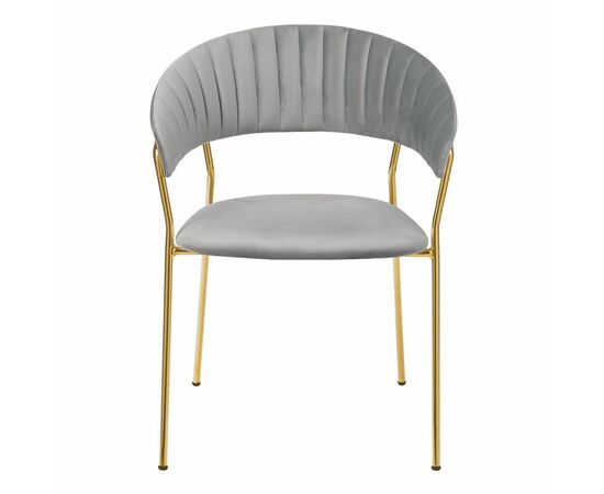 Стул Turin серый с золотыми ножками, изображение 2 | Интернет магазин мебели и декора LifeDekor