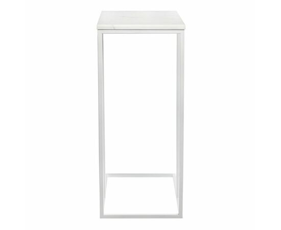 Придиванный столик Loft 50x30см, белый мрамор с белыми ножками, изображение 4 | Интернет магазин мебели и декора LifeDekor