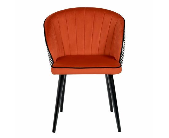 Стул Paola оранжевый с жаккардом, изображение 2 | Интернет магазин мебели и декора LifeDekor
