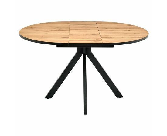 Стол Rudolf круглый раскладной 100-130x100x75см, Дуб Вотан, чёрный, изображение 7 | Интернет магазин мебели и декора LifeDekor