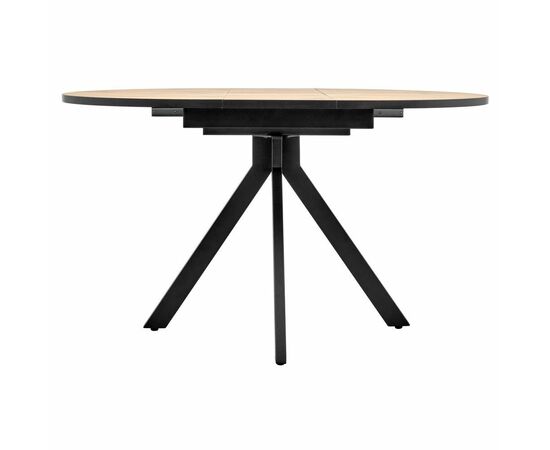 Стол Rudolf круглый раскладной 100-130x100x75см, Дуб Вотан, чёрный, изображение 8 | Интернет магазин мебели и декора LifeDekor