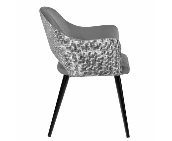 Стул Bruno серый с жаккардом, изображение 3 | Интернет магазин мебели и декора LifeDekor