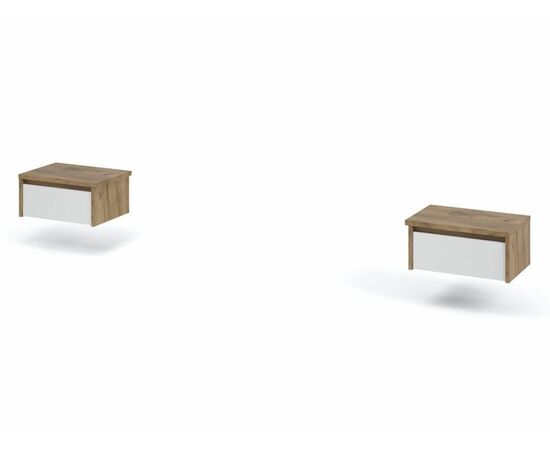 Тумба «Мишель» 1ящ (2шт), Дуб крафт золотой/Белый жемчуг, изображение 3 | Интернет магазин мебели и декора LifeDekor