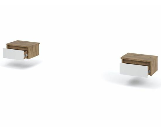 Тумба «Мишель» 1ящ (2шт), Дуб крафт золотой/Белый жемчуг, изображение 4 | Интернет магазин мебели и декора LifeDekor