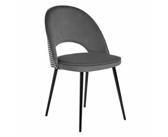 Стул Leo тёмно-серый с жаккардом | Интернет магазин мебели и декора LifeDekor