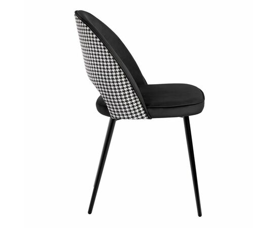Стул Leo чёрный с жаккардом, изображение 3 | Интернет магазин мебели и декора LifeDekor