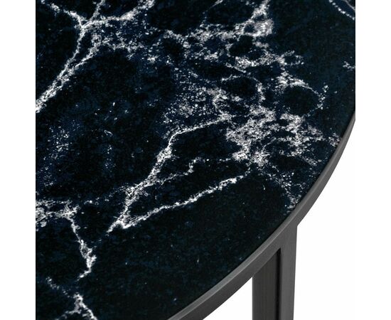 Набор кофейных столиков Tango чёрный мрамор с чёрными ножками, 2шт, изображение 7 | Интернет магазин мебели и декора LifeDekor