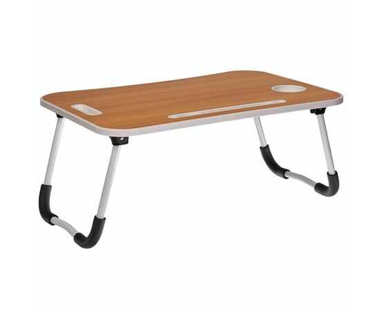 Стол складной с подстаканником «ЛАЙТ», 59,5x39,5x26,4см, мдф, металл, св. дерево, белый | Интернет магазин мебели и декора LifeDekor