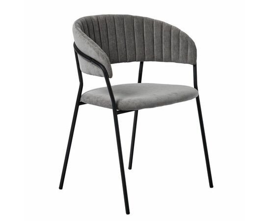 Стул Turin серый вельвет с чёрными ножками | Интернет магазин мебели и декора LifeDekor