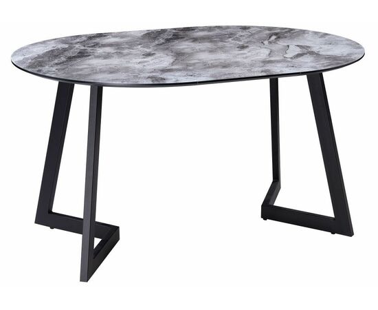 Стол Алингсос черная шагрень / мрамор серый | Интернет магазин мебели и декора LifeDekor