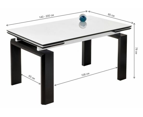 Стол Давос белый / венге, изображение 6 | Интернет магазин мебели и декора LifeDekor