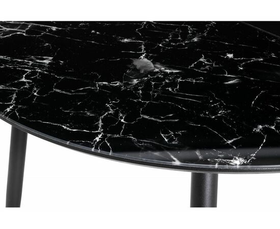 Стол Кловис вставка стекло черный мрамор / черный, изображение 3 | Интернет магазин мебели и декора LifeDekor