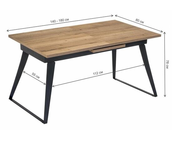 Стол Кхал галифакс графит / натуральный, изображение 5 | Интернет магазин мебели и декора LifeDekor