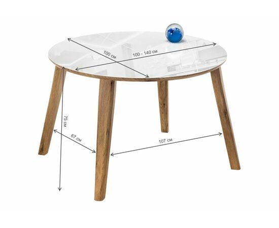 Стол Семвэлл дуб монтана / белый, изображение 5 | Интернет магазин мебели и декора LifeDekor