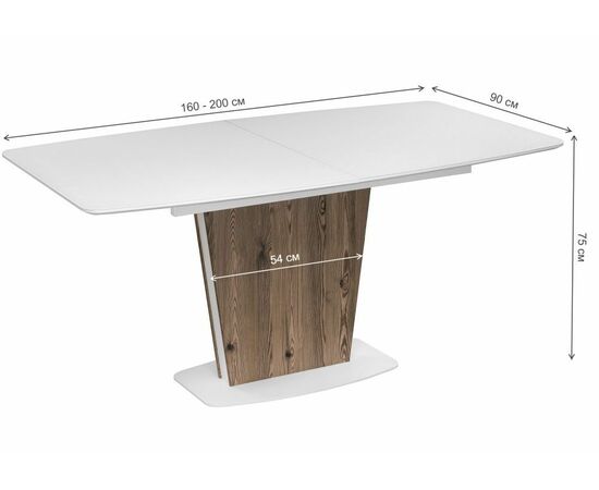 Стол Оливер белый / лиственница горная, изображение 2 | Интернет магазин мебели и декора LifeDekor