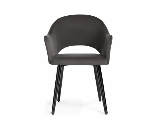 Стул Апри микровелюр графитовый / черный глянец, изображение 2 | Интернет магазин мебели и декора LifeDekor
