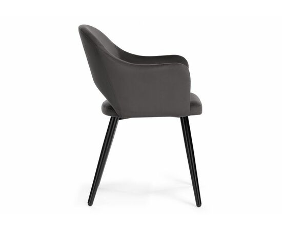 Стул Апри микровелюр графитовый / черный глянец, изображение 3 | Интернет магазин мебели и декора LifeDekor