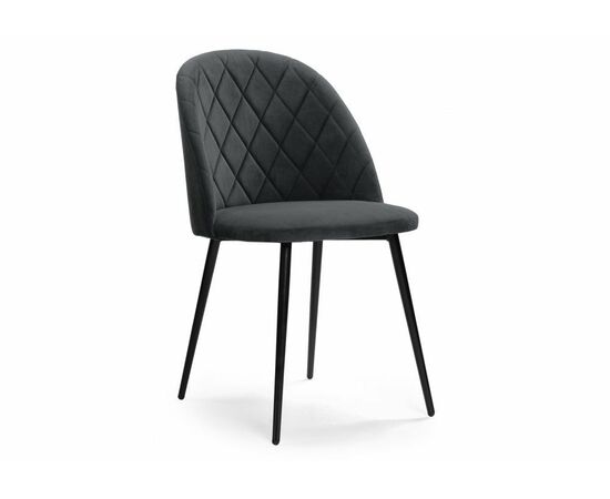 Стул Зест микровелюр серый / черный глянец | Интернет магазин мебели и декора LifeDekor