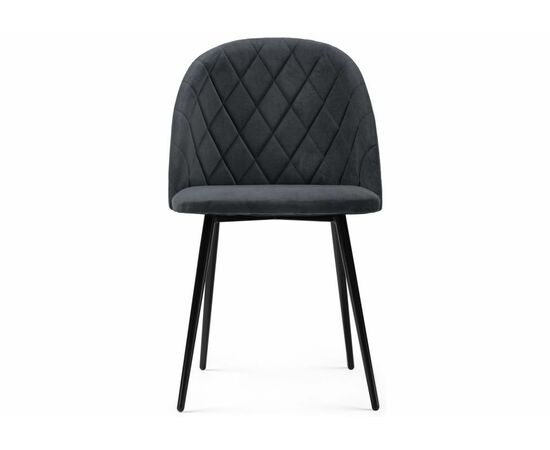 Стул Зест микровелюр серый / черный глянец, изображение 2 | Интернет магазин мебели и декора LifeDekor