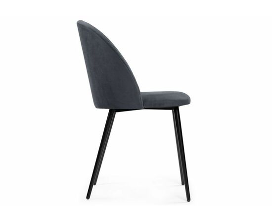 Стул Зест микровелюр серый / черный глянец, изображение 3 | Интернет магазин мебели и декора LifeDekor