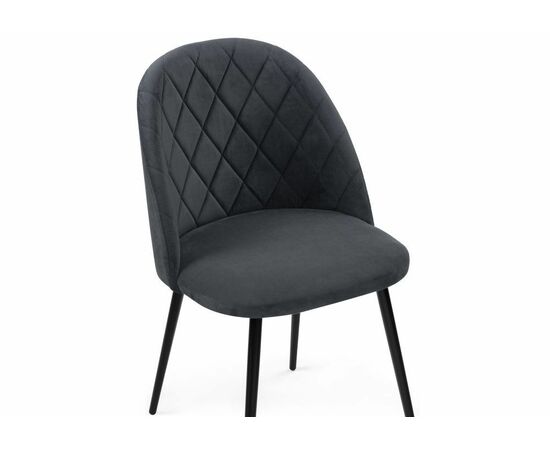 Стул Зест микровелюр серый / черный глянец, изображение 5 | Интернет магазин мебели и декора LifeDekor
