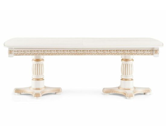 Стол деревянный Морнит молочный / золото, изображение 2 | Интернет магазин мебели и декора LifeDekor