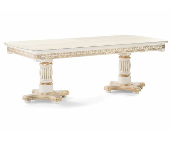 Стол деревянный Морнит молочный / золото, изображение 10 | Интернет магазин мебели и декора LifeDekor